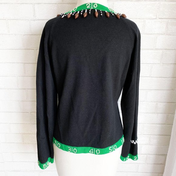 Vintage Black Football Sweater Belle Point Medium - Picture 3 of 5